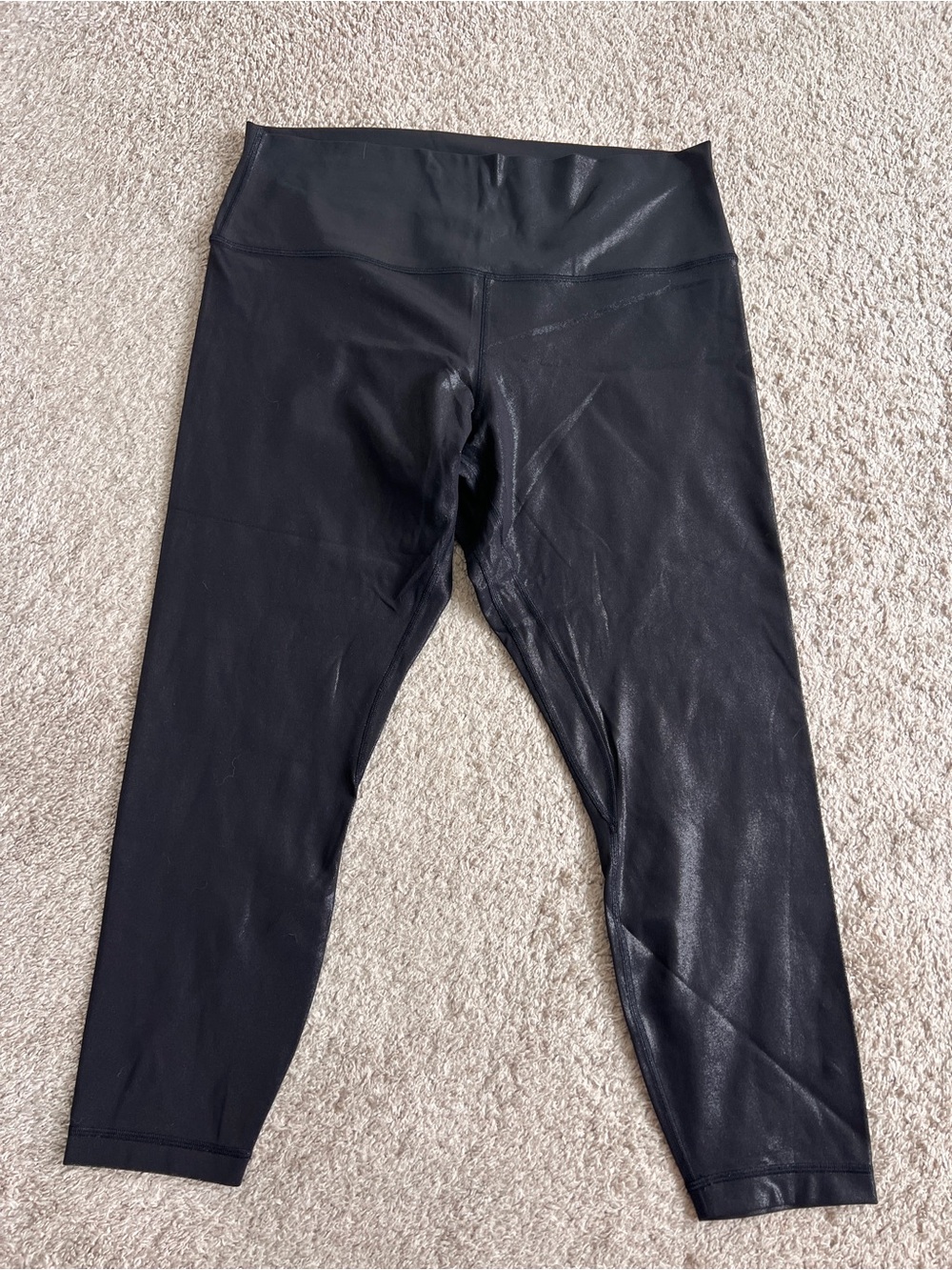 Lululemon Align High Rise 25” Shine Foil Black Leggings Size 16